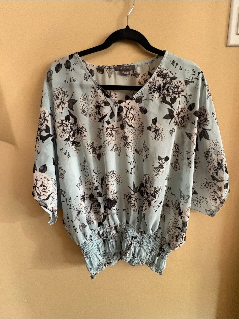Suzy Sheir Blue Sheer Top - XS - PTP 20"